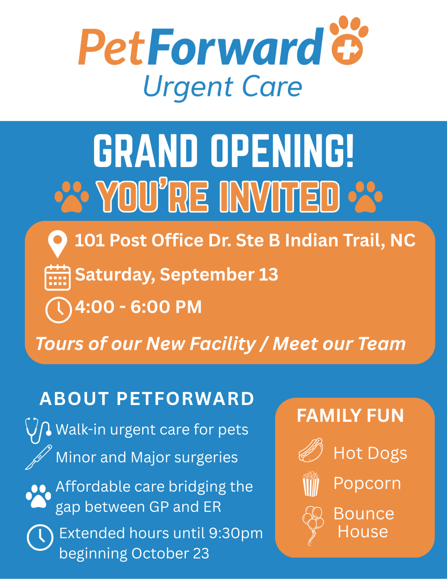 Grand Opening Celebration Saturday Sept 13th